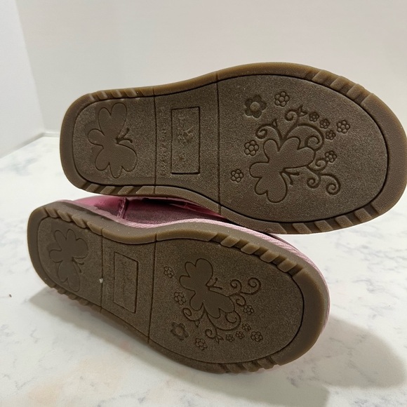 Pink Sparkly Mid-Calf Boots with Plush Finish - Picture 12 of 12